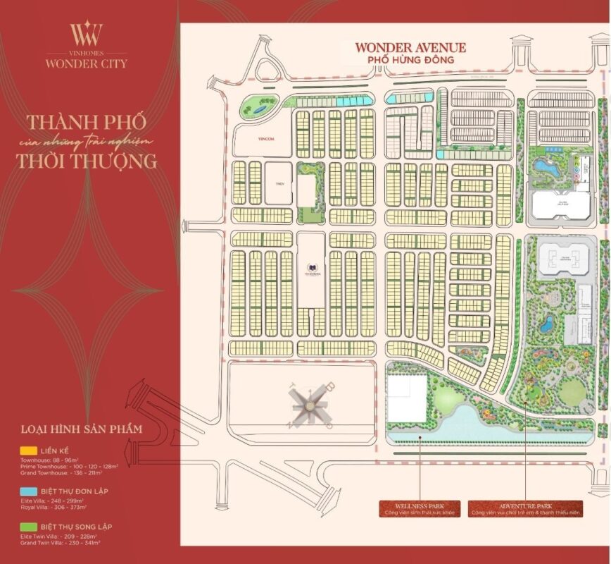 Mặt bằng Phân khu Hừng Đông Wonder Avenue