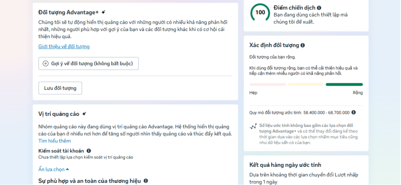 các chế độ tự động mới trong khi thiết lập facebook ads